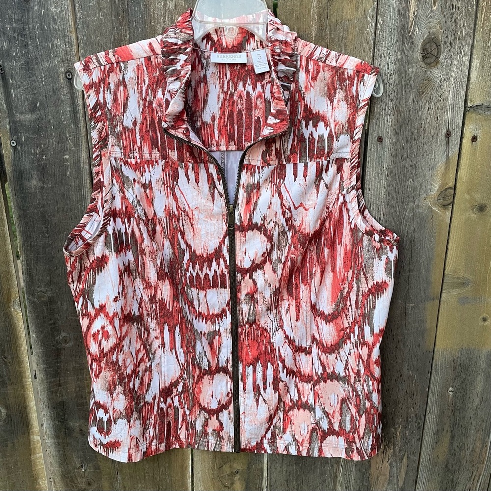 Weekends by Chico’s Zippered Windbreaker Vest Sz. 3 (16)